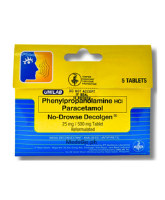 NO-DROWSE DECOLGEN - 1 Pack x 5 Tabs