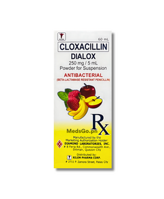 DIALOX Cloxacillin 250mg / 5mL Powder for Suspension 60mL Raspberry, Banana and Apple, Dosage Strength: 250 mg / 5 ml, Drug Packaging: Powder for Suspension 60ml, Drug Flavor: Raspberry, Banana and Apple