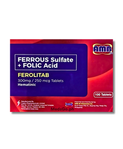 FEROLITAB Ferrous Sulfate / Folic Acid 300mg / 250mcg Tablet 1's