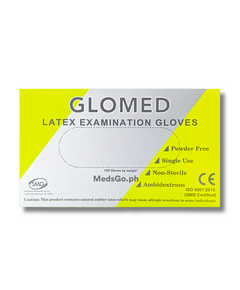 GLOMED Powder Free Latex Gloves Medium 1 pair