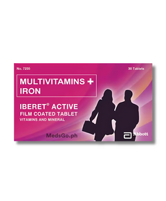 IBERET ACTIVE Multivitamins / Iron Film-Coated Tablet 1's, Dosage Strength: 6 mg / 6 mg / 30 mg / 5 mg / 25 mcg / 10 mg / 500 mg / 525 mg, Drug Packaging: Film-Coated Tablet 1's