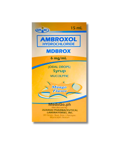 Image of MDBROX AMBROXOL HYDROCHLORDIE 6MG / ML SYRUP (ORAL DROPS) 15ML MANGO