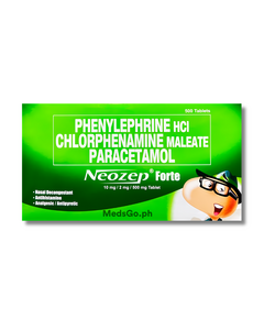 NEOZEP FORTE Phenylephrine Hydrochloride / Chlorphenamine Maleate / Paracetamol 10mg / 2mg / 500mg Tablet 1's, Dosage Strength: 10 mg / 2 mg / 500 mg, Drug Packaging: Tablet 1's