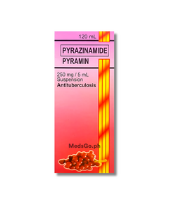 PYRAMIN Pyrazinamide 250mg / 5mL Suspension 120mL, Dosage Strength: 250 mg / 5 ml, Drug Packaging: Suspension 120ml