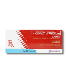 Image of QUADMAX RIFAMPICIN / ISONIAZID / PYRAZINAMIDE / ETHAMBUTOL 150MG / 75MG / 400MG / 275MG FILM-COATED TABLET 1'S