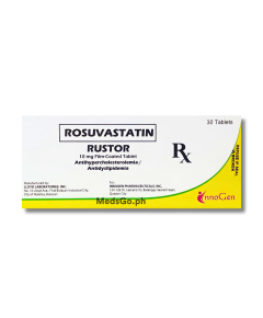 RUSTOR Rosuvastatin 10mg - 1 Tablet, Dosage Strength: 10mg, Drug Packaging: Film-Coated Tablet 1's