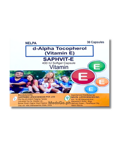 SAPHVIT-E d-Alpha Tocopherol (Vitamin E) 400IU Softgel Capsule 1's, Dosage Strength: 400 IU, Drug Packaging: SoftGel Capsule 1's