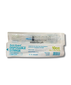 SURE-GUARD Disposable Syringe with Needle and Luer Lock 23GX1" 10cc 1's