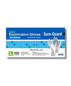 SURE-GUARD Disposable Latex Examination Gloves Non-Sterile L 1's