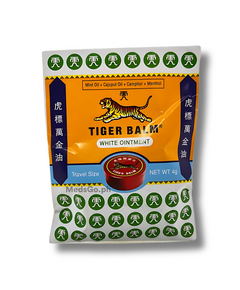 TIGER BALM WHITE Mint Oil / Cajuput Oil / Camphor / Menthol 640mg / 520mg / 440mg / 320mg per 4g Ointment 4g