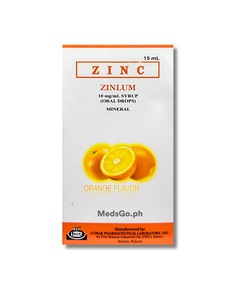 Image of ZINLUM ZINC SULFATE MONOHYDRATE 10MG / ML SYRUP (ORAL DROPS) 15ML ORANGE