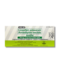 Image of AMLIFE LOSARTAN POTASSIUM / AMLODIPINE BESILATE 100MG / 5MG FILM-COATED TABLET 1'S