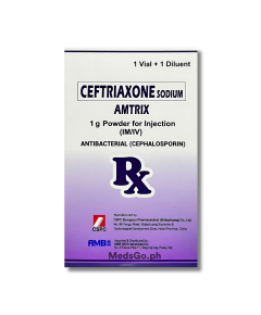 AMTRIX Ceftriaxone 1g Powder for Injection 1 Vial + 1 Diluent