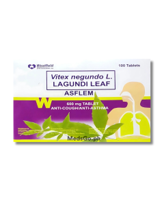 ASFLEM Vitex Negundo L. (Lagundi Leaf) 600mg Tablet 1's, Dosage Strength: 600mg, Drug Packaging: Tablet 1's