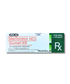 GLUMET-XR Metformin 500mg - 1 Tablet, Dosage Strength: 500 mg, Drug Packaging: Extended-Release Tablet 1's