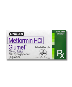 GLUMET Metformin Hydrochloride 500mg Tablet 1's, Dosage Strength: 500 mg, Drug Packaging: Tablet 1's