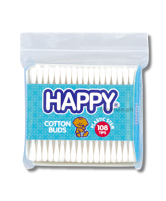 Image of HAPPY COTTON BUDS PLASTIC STEM 108'S