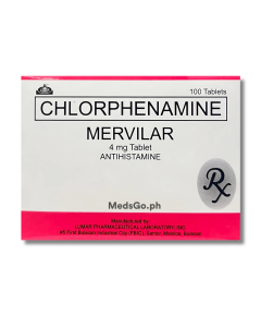 MERVILAR Chlorphenamine Maleate 4mg Tablet 1's, Dosage Strength: 4 mg, Drug Packaging: Tablet 1's