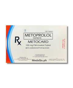 METOCARD Metoprolol Tartrate 100mg Film-Coated Tablet 1's, Dosage Strength: 100 mg, Drug Packaging: Film-Coated Tablet 1's