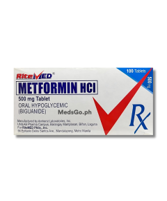 RITEMED Metformin Hydrochloride 500mg Tablet 1's, Dosage Strength: 500mg, Drug Packaging: Tablet 1's