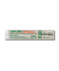 Image of TERUMO U-100 INSULIN SYRINGE WITH NEEDLE 29G X 1/2 0.5ML 1'S