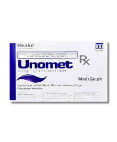 UNOMET Sitagliptin / Metformin 50mg / 1g Film-Coated Tablet 1's