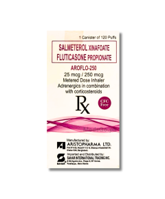 Image of AROFLO-250 SALMETEROL / FLUTICASONE 25MCG / 250MCG INHALER 120 PUFFS
