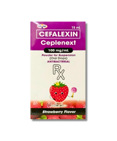 Image of CEPLENEXT CEFALEXIN 100MG / ML ORAL DROPS 15ML STRAWBERRY