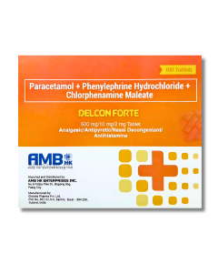 Image of DELCON FORTE 1 TABLET - PHENYLEPHRINE / CHLORPHENAMINE / PARACETAMOL 10MG / 2MG / 500MG