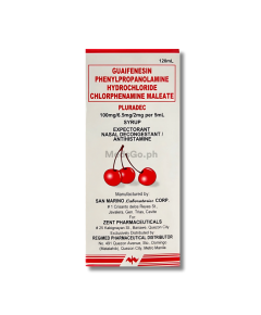 Image of PLURADEC SYRUP 120ML - GUAIFENESIN / PHENYLPROPANOLAMINE / CHLORPHENAMINE 100MG / 6.5MG / 2MG