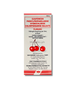 Image of PLURADEC SYRUP 60ML - GUAIFENESIN / PHENYLPROPANOLAMINE / CHLORPHENAMINE 100MG / 6.5MG / 2MG