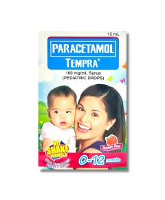 Image of TEMPRA PARACETAMOL 100MG / ML ORAL DROPS 15ML STRAWBERRY