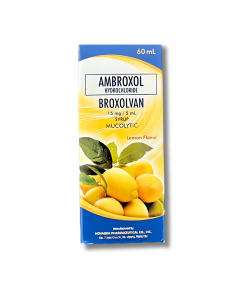 Image of BROXOLVAN AMBROXOL HYDROCHLORIDE 15MG / 5ML SYRUP 60ML LEMON