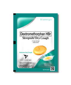 Image of STREPSILS DRY COUGH DEXTROMETHORPHAN HYDROBROMIDE 5MG LOZENGE 6'S