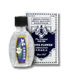 Image of WHITE FLOWER EMBROCATION MENTHOL CRYSTALS / METHYL SALICYLATE / EUCALYPTUS OIL 30%/ 40%/ 18% (W/W) EMBROCATION 2.5ML