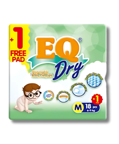 Image of EQ DRY DISPOSABLE BABY DIAPERS M 18'S