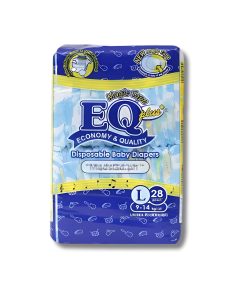 Image of EQ PLUS DISPOSABLE BABY DIAPER L 28'S