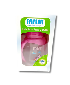 Image of FARLIN WIDE NECK FEEDING BOTTLE 9OZ PINK 1'S