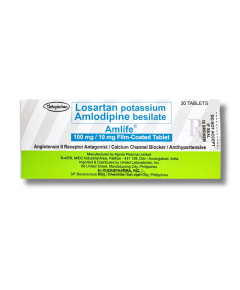 Image of AMLIFE LOSARTAN POTASSIUM / AMLODIPINE BESILATE 100MG / 10MG FILM-COATED TABLET 1'S
