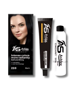 Image of ASHLEY SHINE BIO NATURAL GLOSSY HAIR COLOR CREAM BLACK 22/0