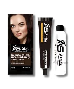 Image of ASHLEY SHINE BIO NATURAL GLOSSY HAIR COLOR CREAM CHESNUT 4/4