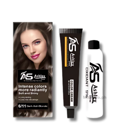 Image of ASHLEY SHINE BIO NATURAL GLOSSY HAIR COLOR CREAM DARK ASH BLONDE 6/11