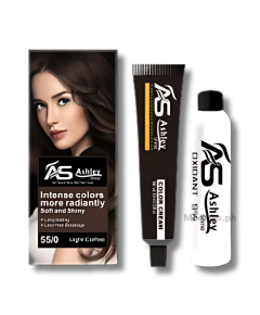 Image of ASHLEY SHINE BIO NATURAL GLOSSY HAIR COLOR CREAM LIGHT COFFEE 55/0