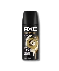 Image of AXE GOLD TEMPTATION GOLD AMBER & VANILLA SCENT BODYSPRAY DEODORANT 50ML