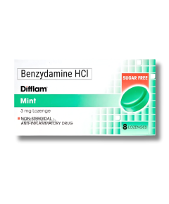 Image of DIFFLAM MINT BENZYDAMINE HYDROCHLORIDE 3MG LOZENGE 8'S