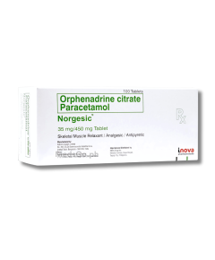 Image of NORGESIC 1 TABLET - ORPHENADRINE CITRATE / PARACETAMOL 35MG / 450MG