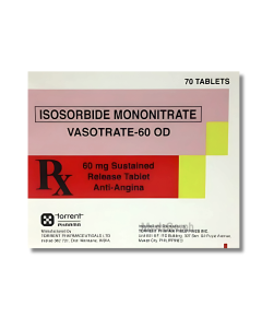 Image of VASOTRATE-60 OD ISOSORBIDE MONONITRATE 60MG - 1 SUSTAINED RELEASE TABLET