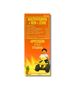 Image of APPETASON VITAMIN B COMPLEX / IRON / LYSINE SYRUP 60ML SWEET ORANGE-PINEAPPLE