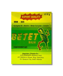 Image of BETET EUCALYPTUS OIL / MENTHOL / METHYL SALICYLATE / CAMPHOR BALM 17.5G