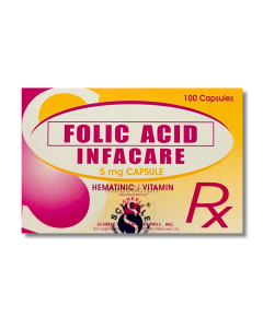 Image of INFACARE FOLIC ACID 5MG - 1 BOX X 100 CAPS